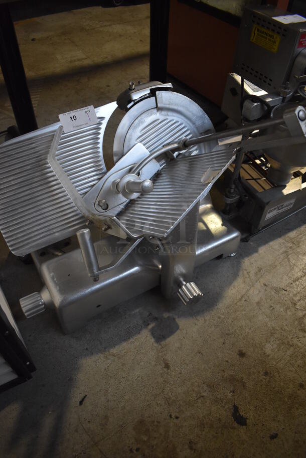 Stainless Steel Commercial Countertop Meat Slicer w/ Blade Sharpener. 30x27x27. Cannot Test Due To Missing Power Cord - Image 2 of 6