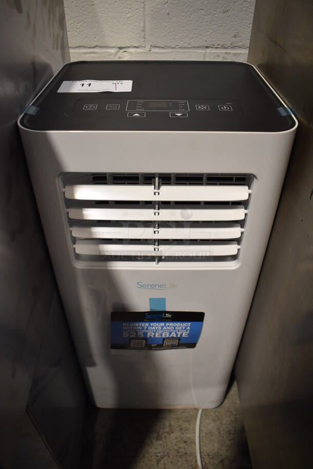 Serene Life SLPAC105W Portable Air Conditioner on Casters. 115 Volts, 1 Phase. 13x12x28. Tested and Working!