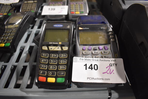 2 Credit Card Readers; PPS SC220 and Verifone VX570. 4x8.5x3, 4x8.5x3. 2 Times Your Bid!
