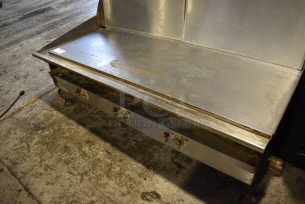 Keating 60BFLD Stainless Steel Commercial Countertop Natural Gas Powered Chrome Top Flat Top Griddle w/ Thermostatic Controls. 61x32x33 - Image 5 of 7
