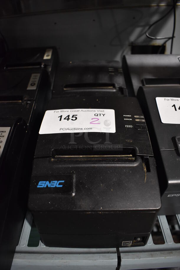 2 SNBC BTP-R180 Countertop Receipt Printer. 6x8x6. 2 Times Your Bid!