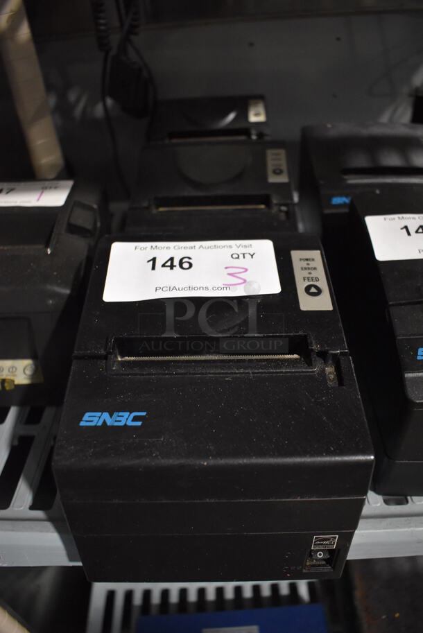 3 SNBC BTP-R880NP Countertop Receipt Printer. 6x8x6. 3 Times Your Bid!