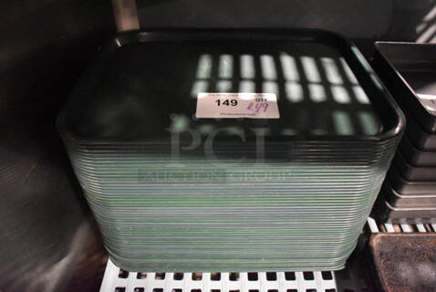 ALL ONE MONEY! Lot of 49 Green Poly Trays. 16x12x1