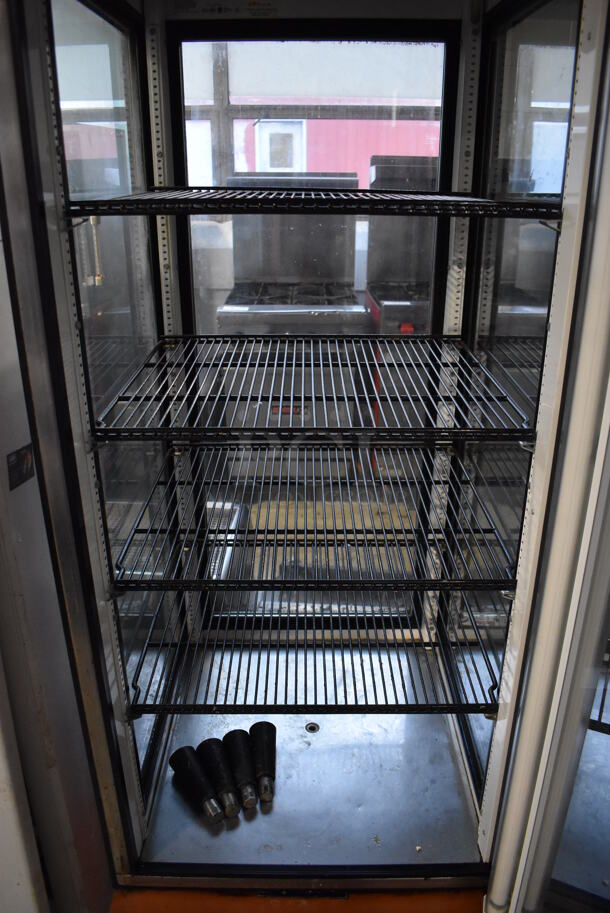 True G4SM-23 Metal Commercial Single Door Reach In Cooler Merchandiser w/ Poly Coated Racks. 115 Volts, 1 Phase. Comes w/ 4 Legs. 27x30x79. Tested and Powers On But Does Not Get Cold - Image 3 of 5