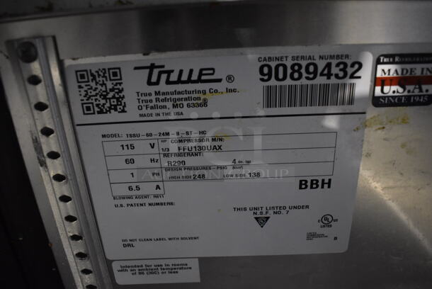 2017 True TSSU-60-24M-B-ST-HC Stainless Steel Commercial Prep Table on Commercial Casters. Missing Lid. 115 Volts, 1 Phase. 60x34x48. Tested and Working! - Image 4 of 6