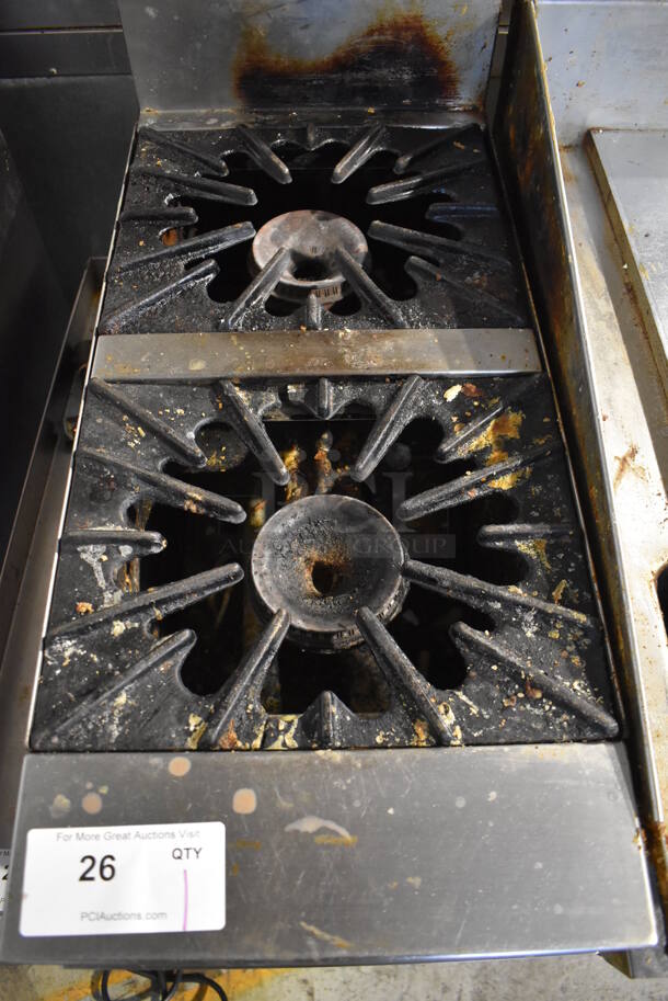Stainless Steel Commercial Countertop Natural Gas Powered 2 Burner Range. 13x31x16 - Image 2 of 4
