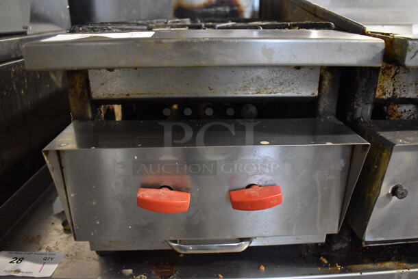 Stainless Steel Commercial Countertop Natural Gas Powered 2 Burner Range. 13x31x16 - Image 4 of 4