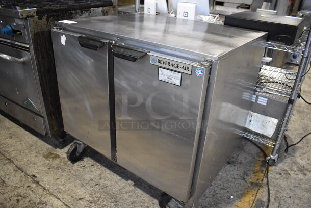 Beverage Air UCF36AY Stainless Steel Commercial 2 Door Undercounter Freezer on Commercial Casters. 115 Volts, 1 Phase. 36x30x35. Tested and Working! - Image 2 of 6