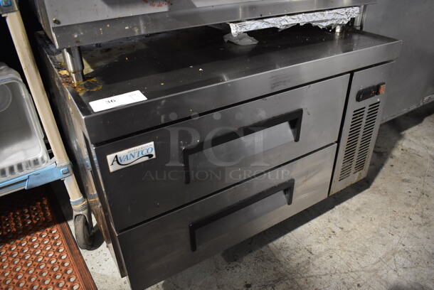 Avantco Stainless Steel Commercial 2 Drawer Chef Base on Commercial Casters. 115 Volts, 1 Phase. 36x32x26. Tested and Working! - Image 2 of 4