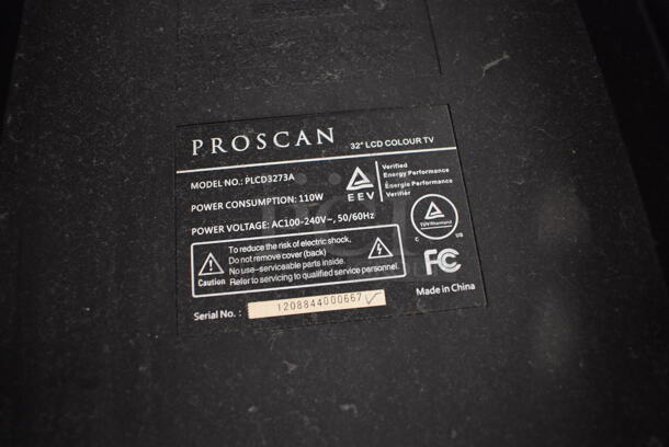 Proscan PLCD3273A 32" LCD Color Television. 100-240 Volts, 1 Phase. Buyer Must Pick Up - We Will Not Ship This Item. - Image 3 of 6