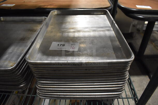 16 Metal Half Size Baking Pans. 13x18x1. 16 Times Your Bid!