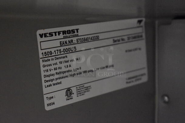 Vestfrost 1509-175-000US Metal Commercial Mini Red Bull Cooler Merchandiser. 115 Volts, 1 Phase. 14x16x17. Tested and Powers On But Does Not Get Cold - Image 5 of 5
