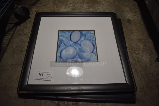 2 Framed Pictures; Cucumbers and Salad. 26x1x26. 2 Times Your Bid!