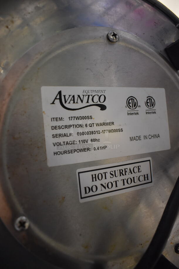 Avantco 177W300SS Stainless Steel Commercial Countertop Food Warmer. 110 Volts, 1 Phase. 9.5x9.5x12. Tested and Working! - Image 4 of 5