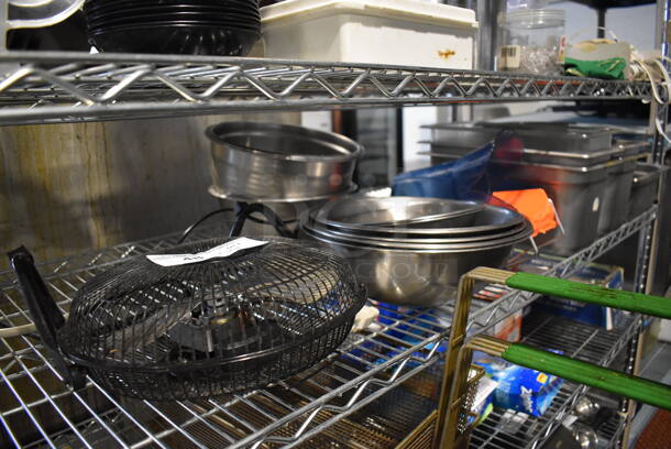 ALL ONE MONEY! Tier Lot of Various Items Including Metal Fan, Bowls and Drop In Bins - Image 1 of 4