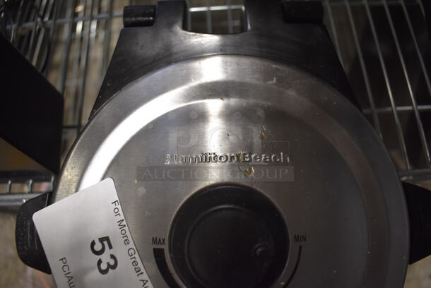 Hamilton Beach Chrome Finish Countertop Waffle Maker. 10x11x5. Tested and Working! - Image 5 of 5