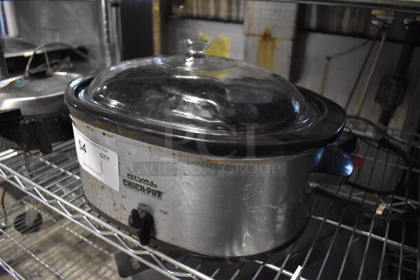 Rival Chrome Finish Countertop Slow Cooker. 16x11x9. Tested and Working! - Image 2 of 4
