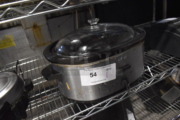 Rival Chrome Finish Countertop Slow Cooker. 16x11x9. Tested and Working! - Image 3 of 4