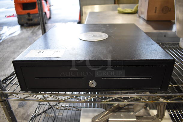 Black Metal Cash Drawer. 16x16.5x4.5