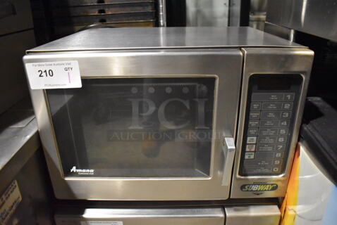 Amana RFS10SW2 Stainless Steel Commercial Countertop Microwave Oven. 120 Volts, 1 Phase. 22x17x15