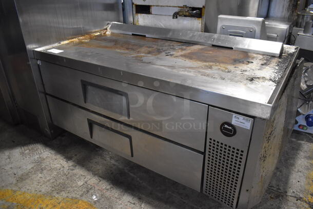 2013 True TRCB-52 Stainless Steel Commercial 2 Drawer Chef Base on Commercial Casters. 115 Volts, 1 Phase. 52x32x26. Tested and Working!