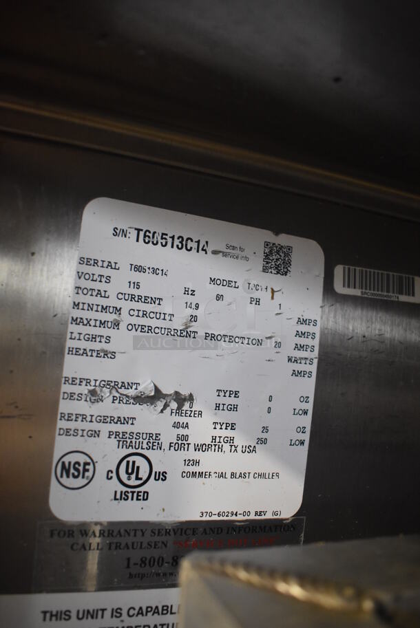 Traulsen TPCTH Stainless Steel Commercial Roll In Rack Blast Chiller w/ Metal Pan Rack on Commercial Casters. 115 Volts, 1 Phase. 48.5x35x91. Cannot Test - Unit Was Previously Hardwired - Image 4 of 6