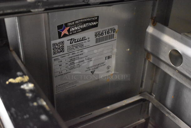 2018 True TSSU-27-08D-2-HC Stainless Steel Commercial Sandwich Salad Prep Table Bain Marie Mega Top w/ 2 Drawers on Commercial Casters. 115 Volts, 1 Phase. 27.5x30x44. Tested and Working! - Image 6 of 6