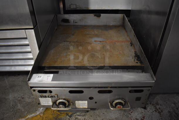Vulcan Stainless Steel Commercial Countertop Natural Gas Powered Flat Top Griddle. 24x32x16
