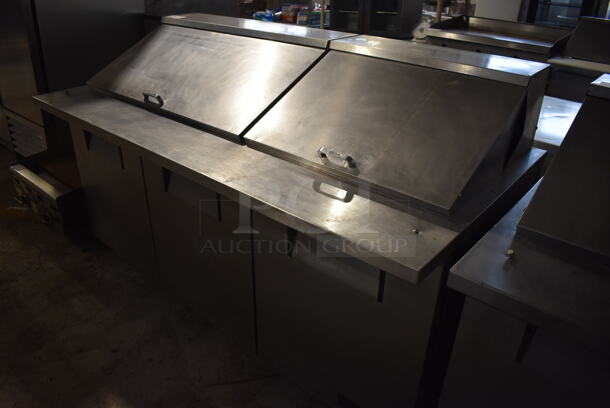 2012 True TSSU-72-30M-B-ST Stainless Steel Commercial Sandwich Salad Prep Table Bain Marie Mega Top on Commercial Casters. 115 Volts, 1 Phase. 72x34x45. Cannot Test - Unit Trips Breaker - Image 2 of 9