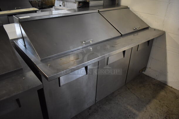 2012 True TSSU-72-30M-B-ST Stainless Steel Commercial Sandwich Salad Prep Table Bain Marie Mega Top on Commercial Casters. 115 Volts, 1 Phase. 72x34x45. Tested and Powers On But Does Not Get Cold - Image 1 of 9
