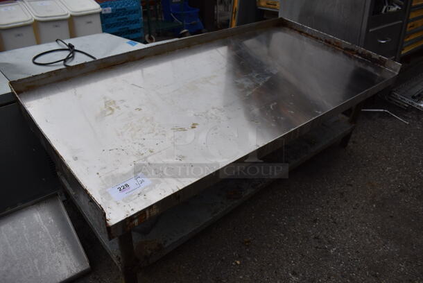 Stainless Steel Commercial Equipment Stand w/ Under Shelf on 2 Commercial Casters. 60x30x25