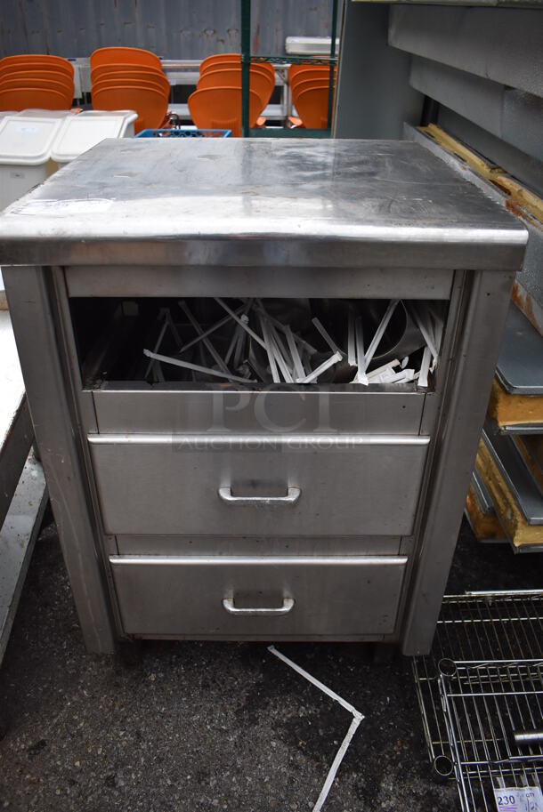 Stainless Steel Counter w/ 2 Drawers. 24x24x36