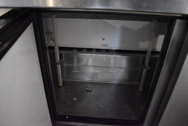 2012 True TSSU-72-30M-B-ST Stainless Steel Commercial Sandwich Salad Prep Table Bain Marie Mega Top on Commercial Casters. 115 Volts, 1 Phase. 72x34x45. Tested and Powers On But Does Not Get Cold - Image 8 of 9