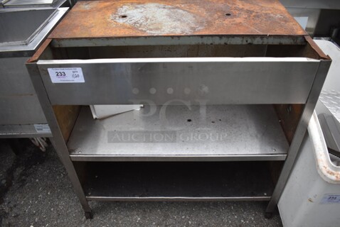 Metal Counter w/ 2 Under Shelves. 35x21x34