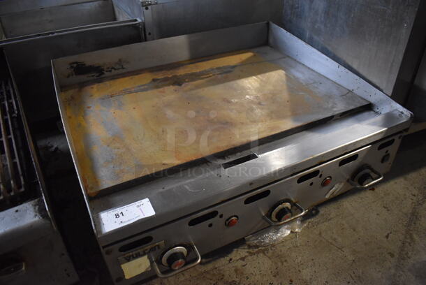 Vulcan Stainless Steel Commercial Countertop Natural Gas Powered Flat Top Griddle w/ Thermostatic Controls. 36x32x16 - Image 2 of 5