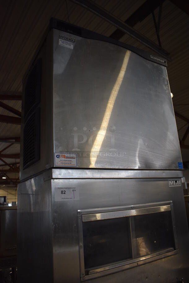 Scotsman C0830SA-32B Stainless Steel Commercial Ice Machine Head on Commercial Bin. 208/230 Volts, 1 Phase. 30x36x99 - Image 2 of 6