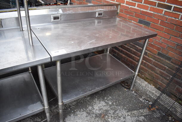 Stainless Steel Commercial Table w/ Under Shelf and Back Splash. 40x30x36