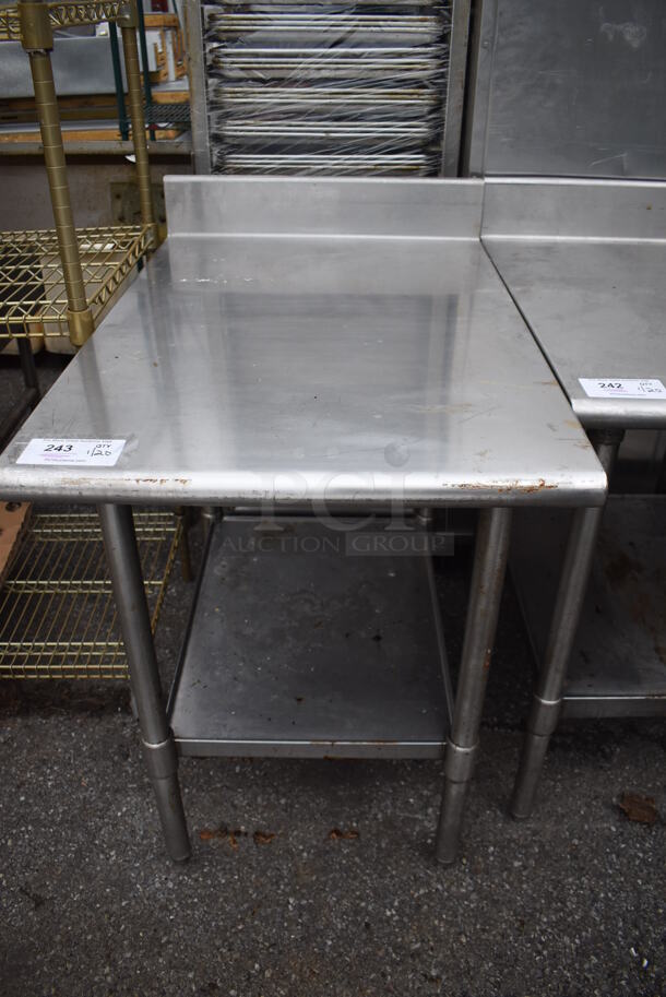 Stainless Steel Commercial Table w/ Under Shelf and Back Splash. 24x36x40