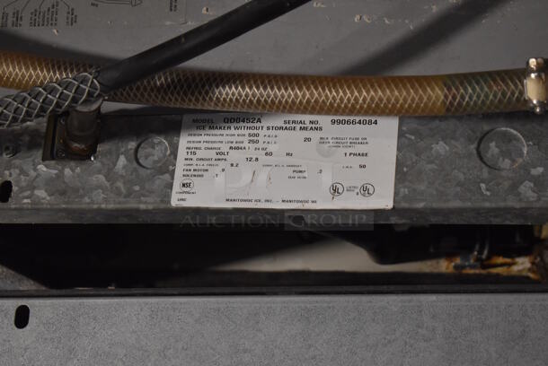 Manitowoc QD0452A Stainless Steel Commercial Ice Machine Head on Manitowoc QPA310 Stainless Steel Commercial Ice Bin Hotel Dispenser. 115 Volts, 1 Phase. 30x29x82 - Image 6 of 7