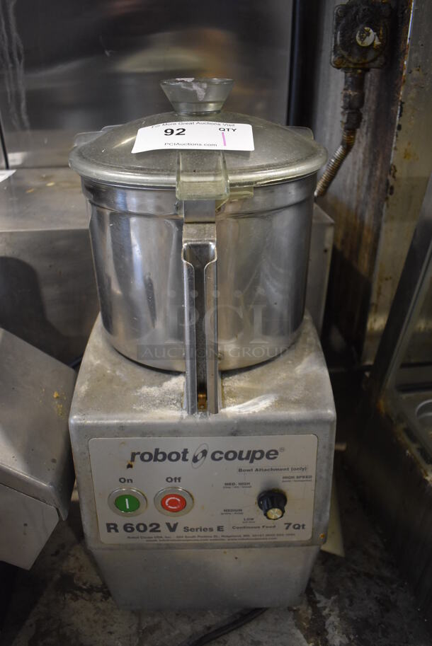 Robot Coupe R602V Metal Commercial Countertop Food Processor w/ Blade. 120 Volts, 1 Phase. 10x13x24. Tested and Does Not Power On