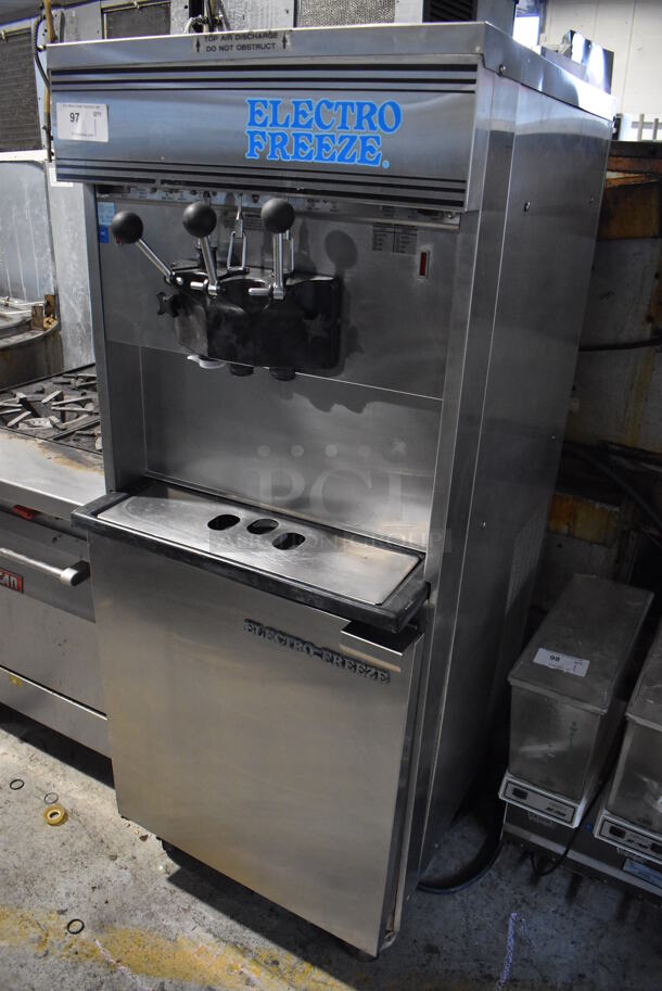 Electro Freeze 30TA-GAB-SS Stainless Steel Commercial Floor Style 2 Flavor w/ Twist Soft Serve Ice Cream Machine on Commercial Casters. 208/230 Volts, 1 Phase. 26x38x68 - Image 3 of 6