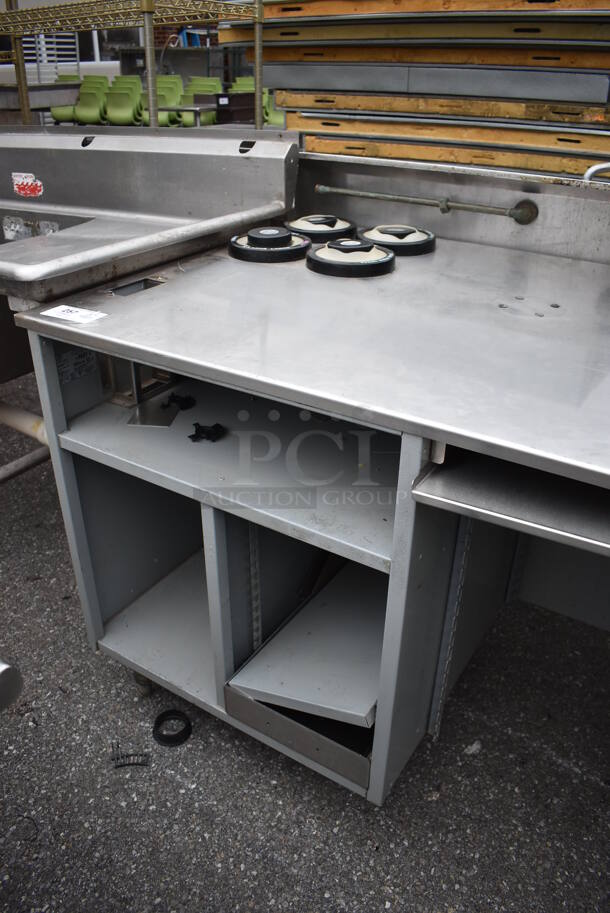 Duke Stainless Steel Cashier Station for Subway Make Line w/ 4 In Counter Cup Dispensers. 73x34x35 - Image 3 of 4