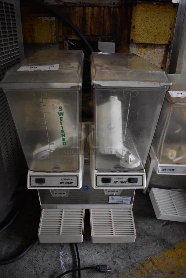 Jetspray JT20 Metal Commercial Countertop 2 Hopper Refrigerated Beverage Machine. 120 Volts, 1 Phase. 16x19x27. Tested and Working! - Image 1 of 7