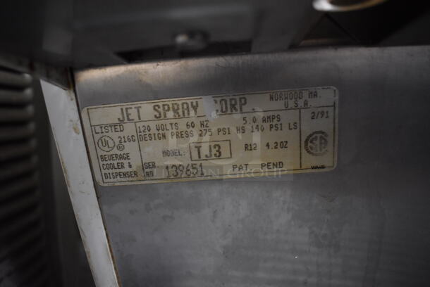 Jetspray TJ3 Metal Commercial Countertop Refrigerated Beverage Machine. 120 Volts, 1 Phase. 16x17x24. Tested and Working! - Image 5 of 5