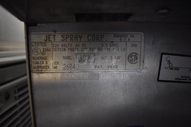 Jetspray JS7 Metal Commercial Countertop Single Hopper Refrigerated Beverage Machine. 120 Volts, 1 Phase. 8x19x27. Tested and Powers On But Does Not Get Cold - Image 5 of 6
