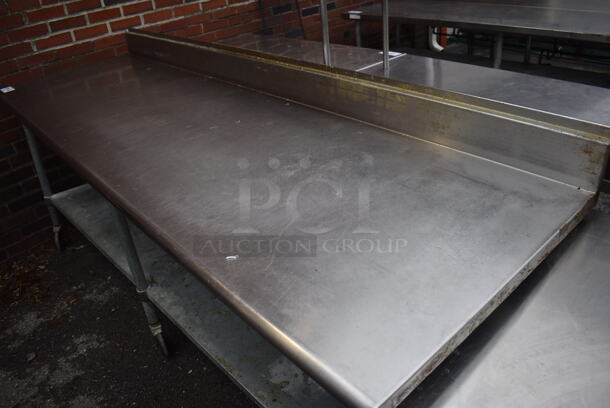Stainless Steel Commercial Table w/ Metal Under Shelf and Back Splash. 96x30x42 - Image 2 of 3