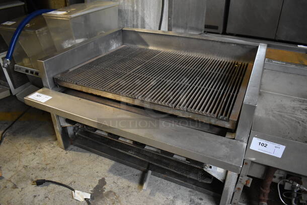 Stainless Steel Commercial Countertop Natural Gas Powered Charbroiler Grill. Comes w/ Gas Hose. 36x31x20 - Image 2 of 5