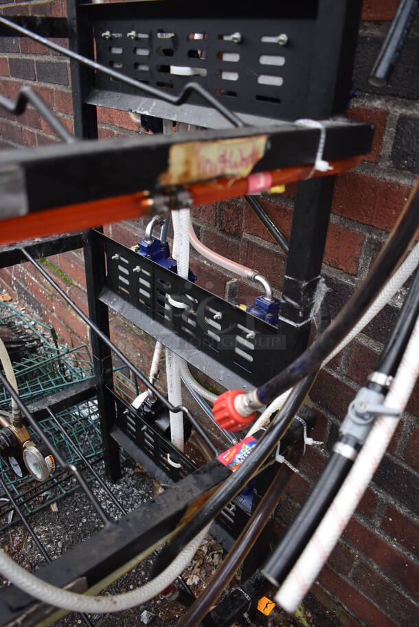 Black Metal Soda Rack w/ 8 Soda Pumps. 32x20x49 - Image 3 of 3