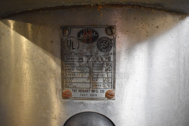 Hobart 6115 Metal Commercial Countertop Potato Peeler on Metal Stand w/ Commercial Casters. 115 Volts, 1 Phase. 19x23x58. Tested and Working! - Image 4 of 6