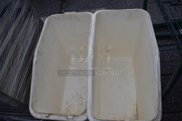 2 White Poly Ingredient Bins on Commercial Casters. 16x30x30. 2 Times Your Bid! - Image 2 of 3